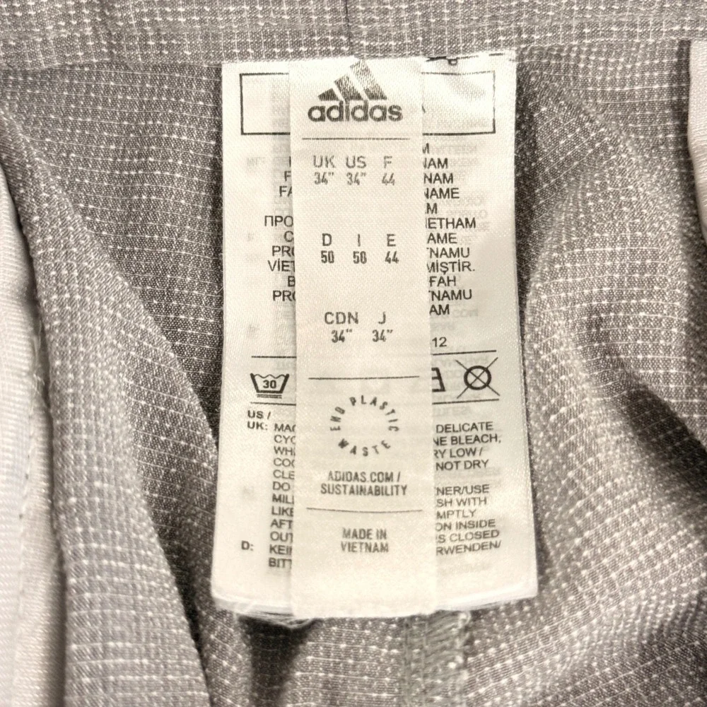 (Lot of 2) Adidas Golf Shorts Mens 34 Pre-Owned Grey/Blue Textured Performance